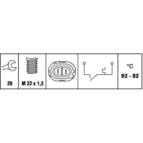 HELLA Temperaturschalter, K&uuml;hlerl&uuml;fter 6ZT 007 808-011 f&uuml;r CITRO&Euml;N OPEL RENAULT