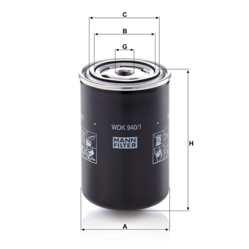 MANN-FILTER WDK 940/1 Kraftstofffilter f&uuml;r VOLVO BOMAG HITACHI LIEBHERR PERKINS