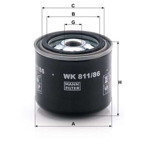 Kraftstofffilter MANN-FILTER WK 811/86 f&uuml;r DAIHATSU GMC ISUZU MAZDA TOYOTA VOLVO