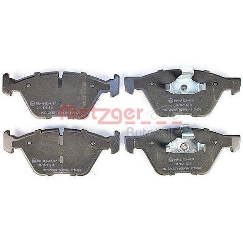 Bremsbelagsatz, Scheibenbremse METZGER 1170078 f&uuml;r BMW, Vorderachse