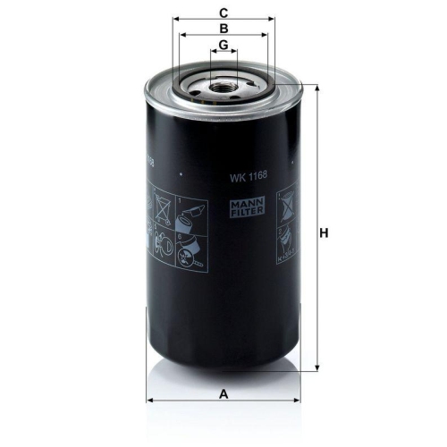 MANN-FILTER WK 1168 Kraftstofffilter f&uuml;r FIAT IVECO ASTRA HITACHI POCLAIN AGCO