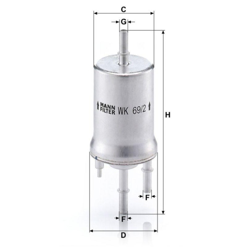Kraftstofffilter MANN-FILTER WK 69/2 f&uuml;r VAG