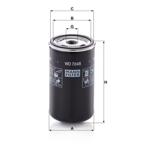 MANN-FILTER WD 724/6 Filter, Arbeitshydraulik f&uuml;r MERCEDES-BENZ BOMAG CASE IH
