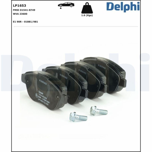 DELPHI LP1653 Bremsbelagsatz, Scheibenbremse f&uuml;r CITRO&Euml;N FIAT PEUGEOT GEELY