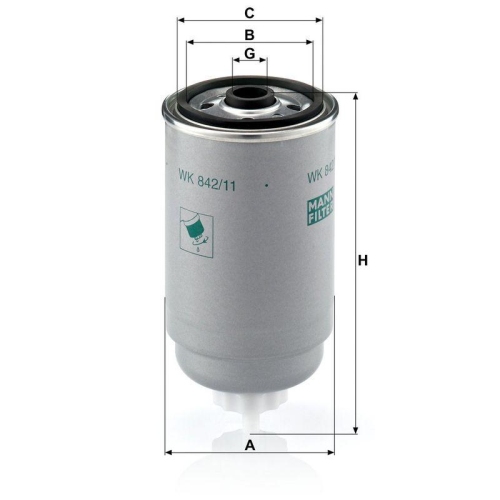 Kraftstofffilter MANN-FILTER WK 842/11 f&uuml;r FORD VAG