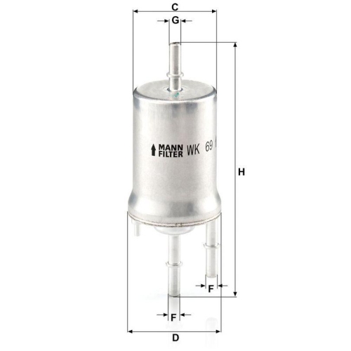 Kraftstofffilter MANN-FILTER WK 69 f&uuml;r VAG