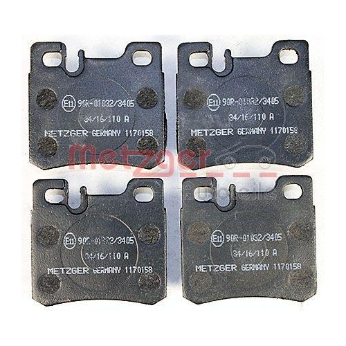 Bremsbelagsatz, Scheibenbremse METZGER 1170158 f&uuml;r MERCEDES-BENZ, Hinterachse
