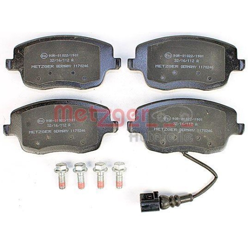 Bremsbelagsatz, Scheibenbremse METZGER 1170246 f&uuml;r VAG, Vorderachse