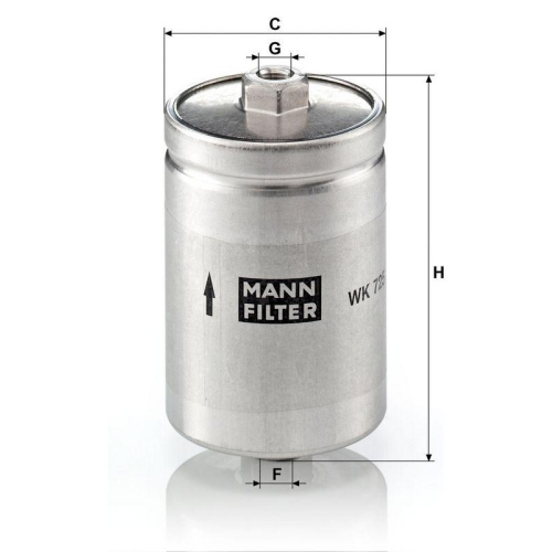 Kraftstofffilter MANN-FILTER WK 725 f&uuml;r VAG