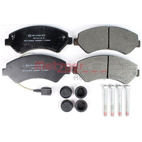 Bremsbelagsatz, Scheibenbremse METZGER 1170248 f&uuml;r CITRO&Euml;N FIAT PEUGEOT