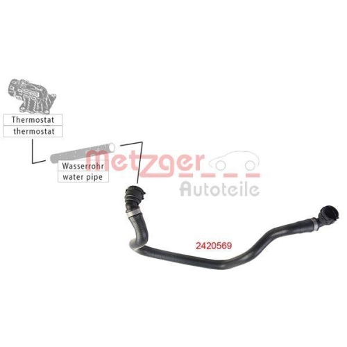 K&uuml;hlerschlauch METZGER 2420569 f&uuml;r BMW