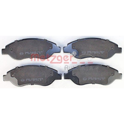 Bremsbelagsatz, Scheibenbremse METZGER 1170655 f&uuml;r OPEL, Vorderachse