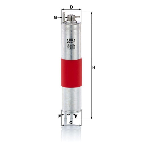 Kraftstofffilter MANN-FILTER WK 532/1 f&uuml;r BMW