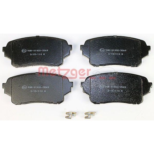 Bremsbelagsatz, Scheibenbremse METZGER 1170669 f&uuml;r SUZUKI, Vorderachse