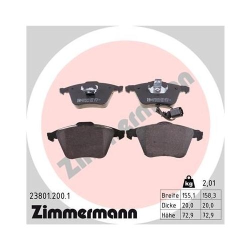 Bremsscheibe ZIMMERMANN 100.3301.52 SPORT Z f&uuml;r VAG, Vorderachse