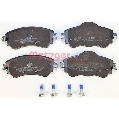 Bremsbelagsatz, Scheibenbremse METZGER 1170673 f&uuml;r CITRO&Euml;N, Vorderachse