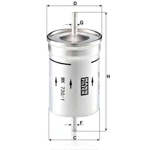 Kraftstofffilter MANN-FILTER WK 730/1 f&uuml;r VAG