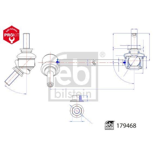 FEBI BILSTEIN Stange/Strebe, Stabilisator 179468 f&uuml;r TESLA, Vorderachse rechts