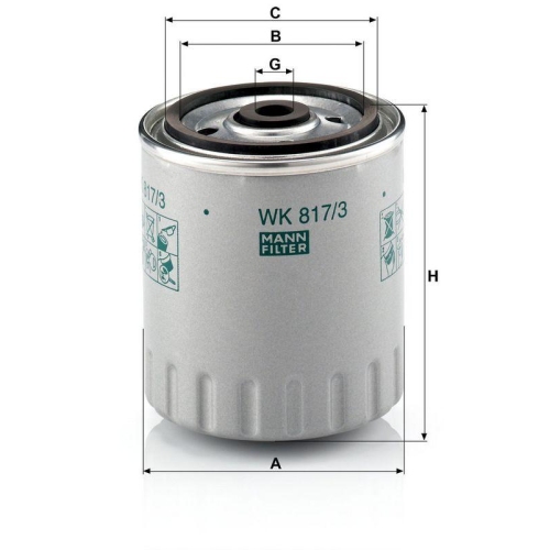 Kraftstofffilter MANN-FILTER WK 817/3 x f&uuml;r FORD MERCEDES-BENZ SSANGYONG STILL