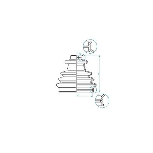 Faltenbalg, Antriebswelle SPIDAN 190966 f&uuml;r, Hinterachse links, getriebeseitig