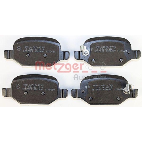Bremsbelagsatz, Scheibenbremse METZGER 1170680 f&uuml;r FIAT, Hinterachse