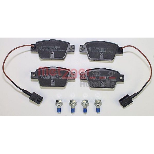Bremsbelagsatz, Scheibenbremse METZGER 1170682 f&uuml;r ALFA ROMEO FIAT LANCIA