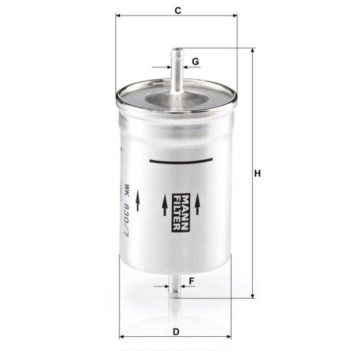 Kraftstofffilter MANN-FILTER WK 830/7 f&uuml;r FORD VAG CHERY