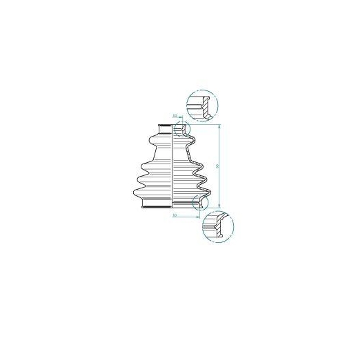 Faltenbalg, Antriebswelle SPIDAN 190969 für, Hinterachse links, getriebeseitig