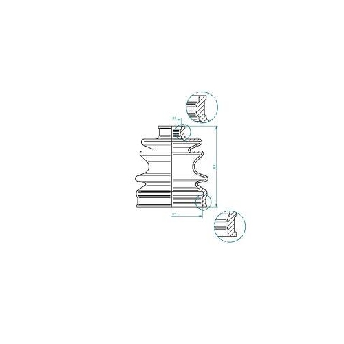 Faltenbalg, Antriebswelle SPIDAN 190970 für, Hinterachse links, getriebeseitig