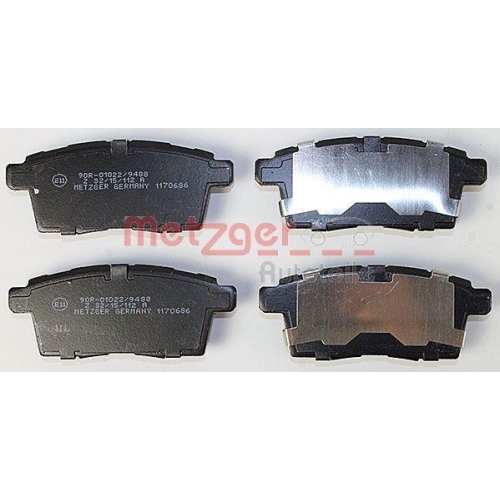 Bremsbelagsatz, Scheibenbremse METZGER 1170686 f&uuml;r FORD MAZDA, Hinterachse