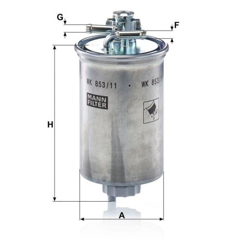 Kraftstofffilter MANN-FILTER WK 853/11 f&uuml;r FORD VAG