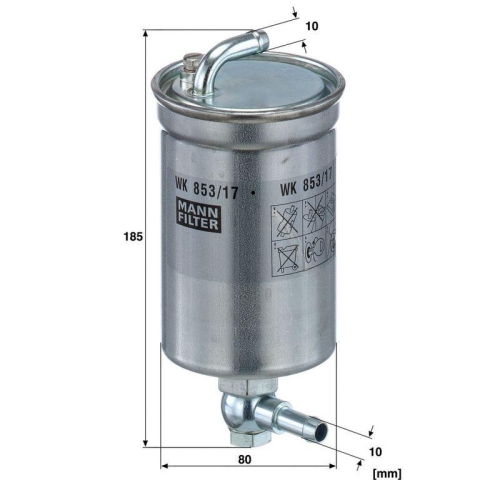 Kraftstofffilter MANN-FILTER WK 853/17 f&uuml;r VAG