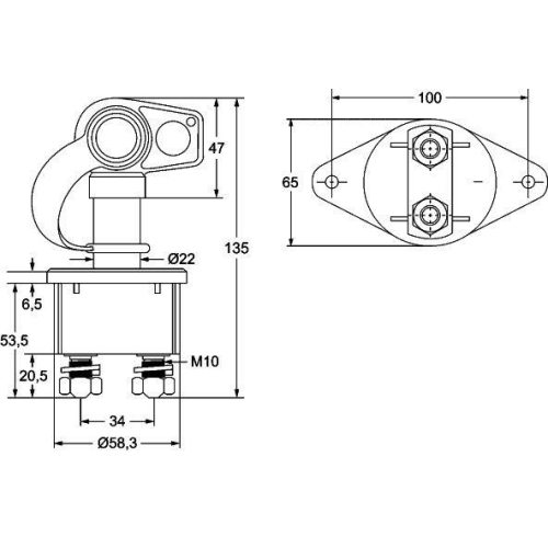 HELLA Hauptschalter, Batterie 6EK 002 843-111 für SOLARIS