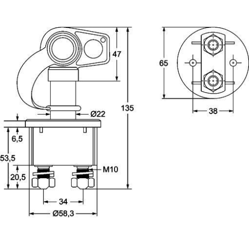 HELLA Hauptschalter, Batterie 6EK 002 843-131 für HOLDER LIEBHERR KRAMER KRONE