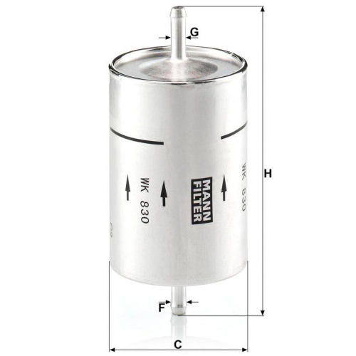 Kraftstofffilter MANN-FILTER WK 830 f&uuml;r ALFA ROMEO BMW CITRO&Euml;N FIAT FORD JAGUAR