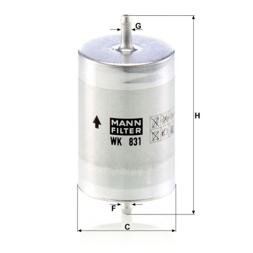 Kraftstofffilter MANN-FILTER WK 831 f&uuml;r MERCEDES-BENZ VAG