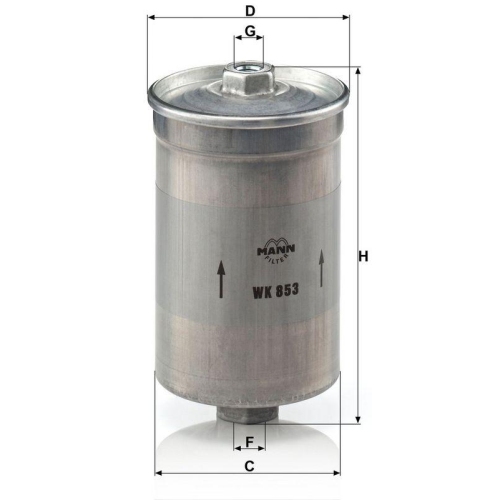 Kraftstofffilter MANN-FILTER WK 853 f&uuml;r FIAT FORD PEUGEOT SAAB TALBOT VOLVO VAG