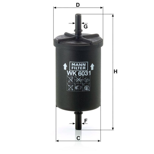 Kraftstofffilter MANN-FILTER WK 6031 f&uuml;r CITRO&Euml;N FIAT OPEL PEUGEOT