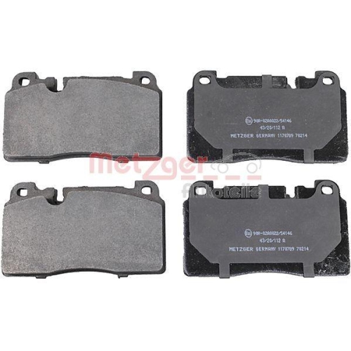 Bremsbelagsatz, Scheibenbremse METZGER 1170789 GREENPARTS f&uuml;r PORSCHE VAG