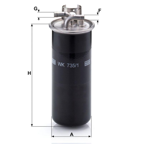 Kraftstofffilter MANN-FILTER WK 735/1 f&uuml;r VAG