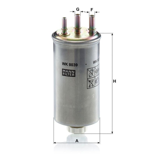 Kraftstofffilter MANN-FILTER WK 8039 f&uuml;r RENAULT