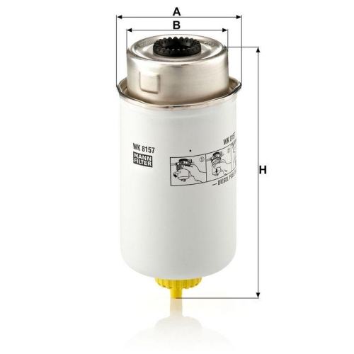 Kraftstofffilter MANN-FILTER WK 8157 f&uuml;r FORD JCB LOMBARDINI