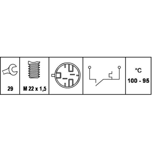 HELLA Temperaturschalter, K&uuml;hlerl&uuml;fter 6ZT 007 807-021 f&uuml;r OPEL VAUXHALL HOLDEN