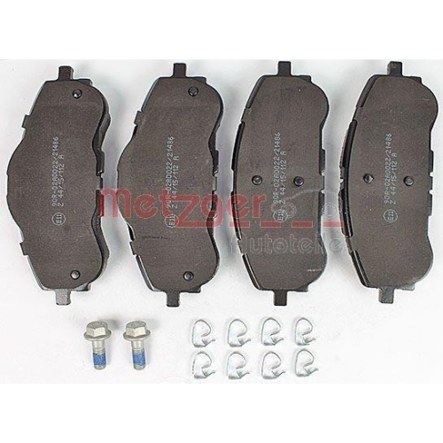 Bremsbelagsatz, Scheibenbremse METZGER 1170795 f&uuml;r PEUGEOT, Vorderachse