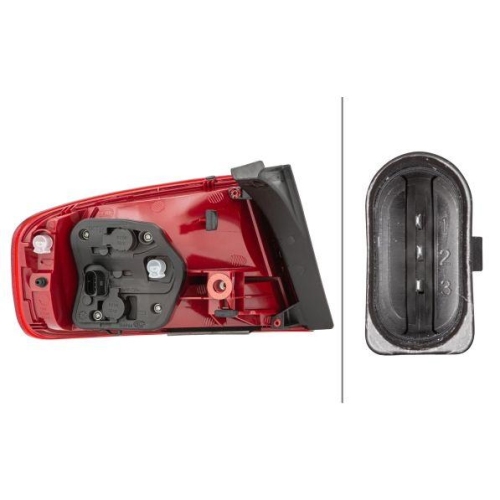HELLA Heckleuchte 2VA 009 686-101 für AUDI VW, rechts