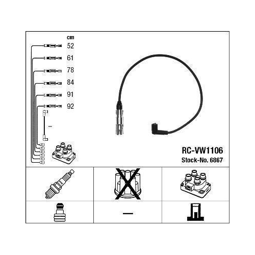 Z&uuml;ndleitungssatz NGK 6867 f&uuml;r