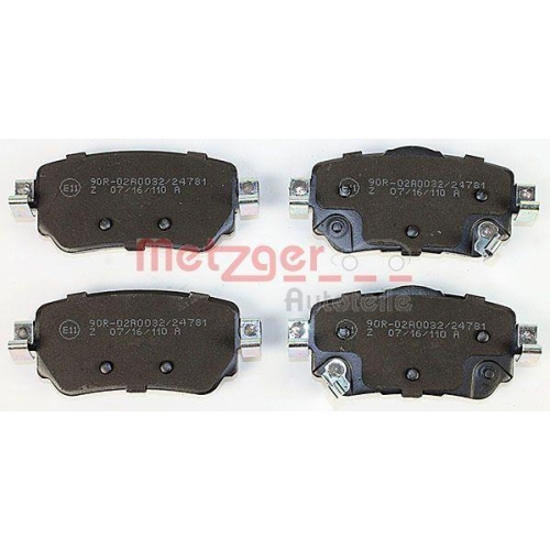 Bremsbelagsatz, Scheibenbremse METZGER 1170802 f&uuml;r NISSAN, Hinterachse