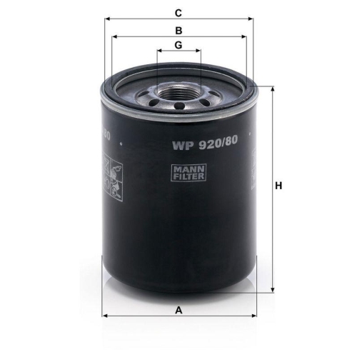 &Ouml;lfilter MANN-FILTER WP 920/80 f&uuml;r DAIHATSU ISUZU MAZDA MITSUBISHI OPEL SUZUKI