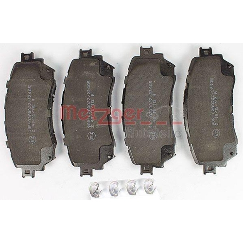 Bremsbelagsatz, Scheibenbremse METZGER 1170811 f&uuml;r MAZDA, Vorderachse