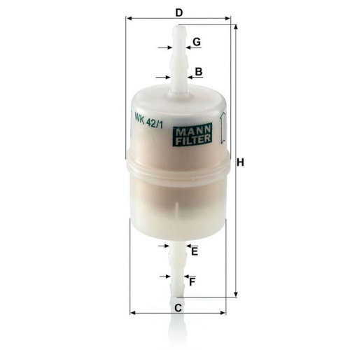 Kraftstofffilter MANN-FILTER WK 42/1 f&uuml;r BMW CHRYSLER FIAT HONDA ISUZU MAZDA